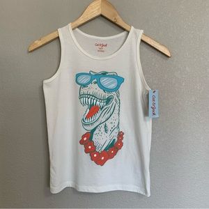 Cat & Jack Fun Dinosaur In Sunglasses Tank Top Boys Size Small NWT